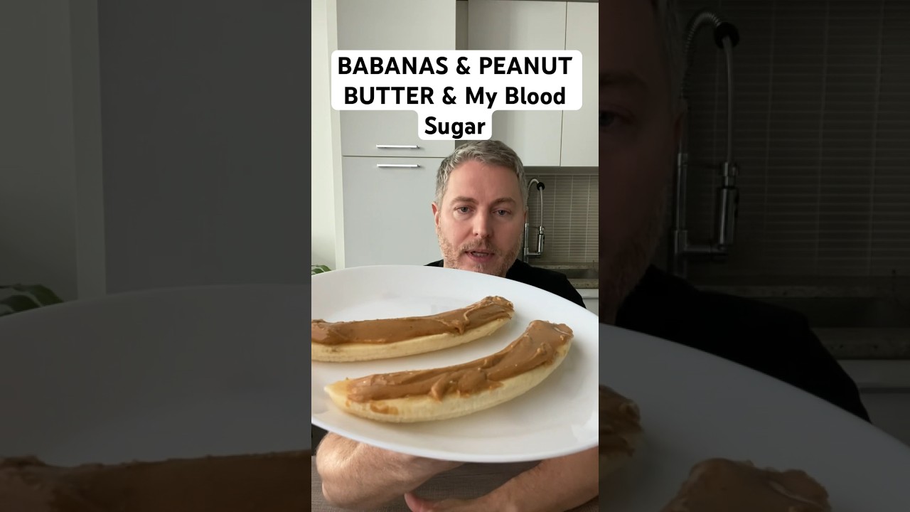 Bananas with peanut butter and my blood sugar. glucoselevels 
