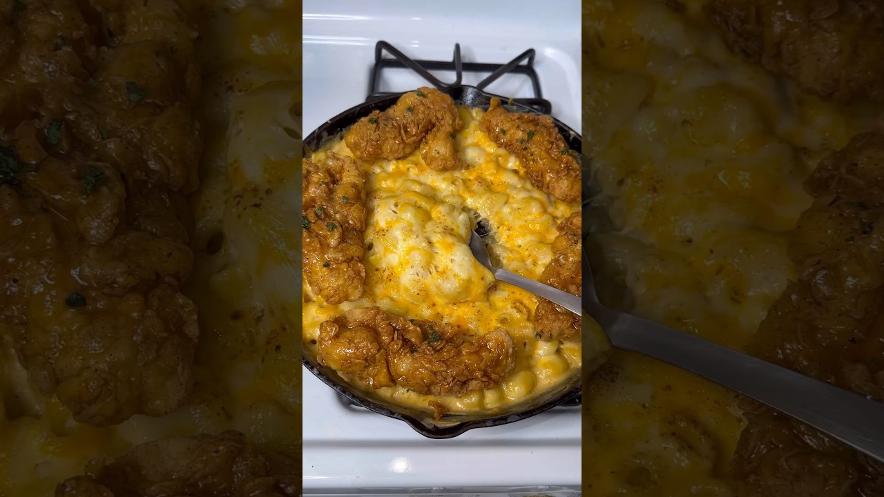 Crispy Honey Garlic Chicken Tenders With Mac & Cheese Dining and Cooking