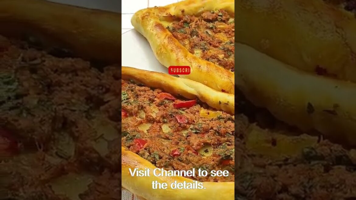 How to make Pide Turkish Pide Recipe with ground beef #shorts