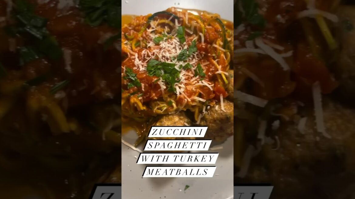 Zucchini Spaghetti with Turkey Meatballs! (Healthy Meal Option)