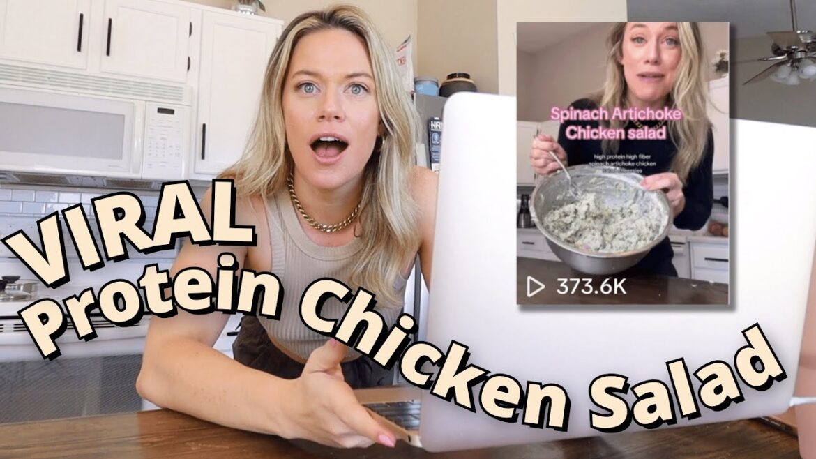 Viral Tik Tok Recipes || 6 High Protein Chicken Salad Recipes | Dietitian Healthy No Cook Recipes!