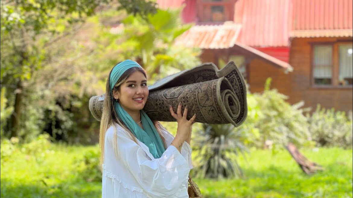 We cleaned the yard and made a delicious koobideh with a spicy salad