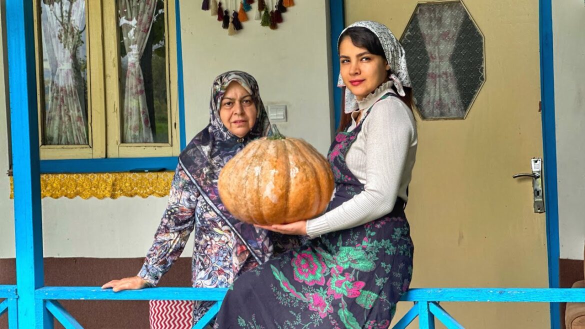 Baking pumpkin bread in the village|village lifestyle| rural life