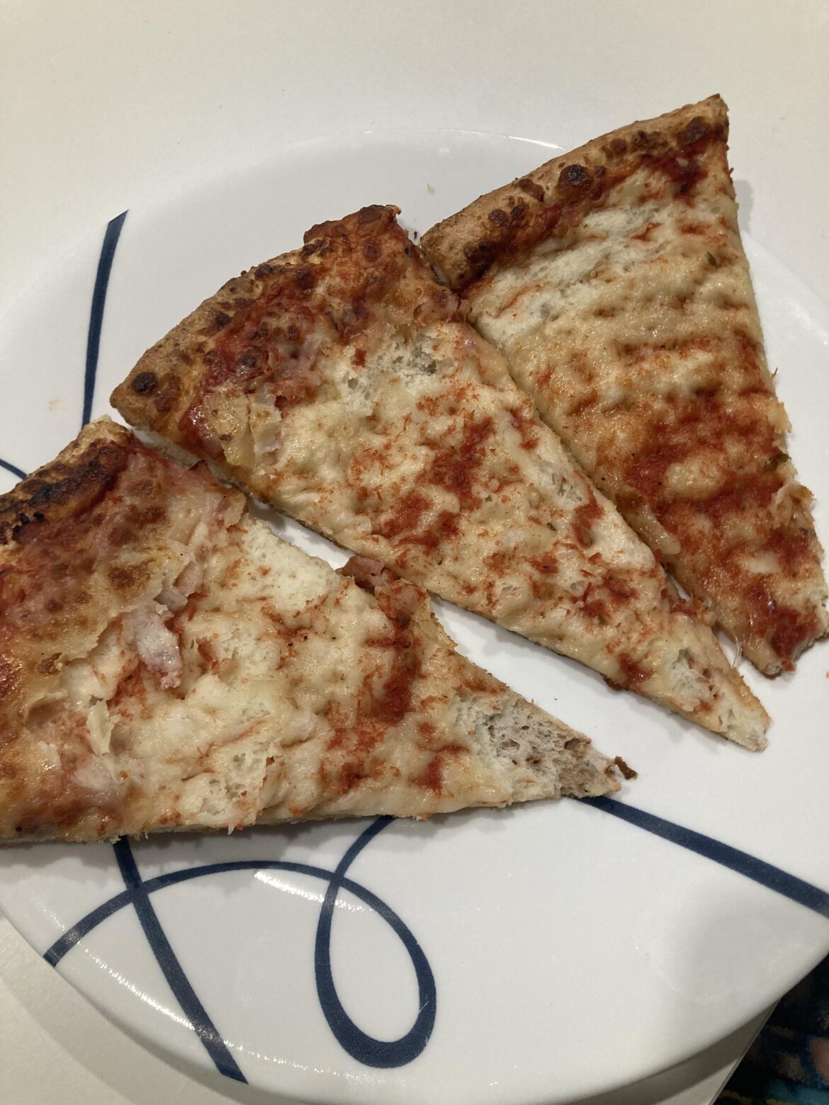 The only way my 4y/o will eat pizza is if I scrape all the cheese and toppings off for her