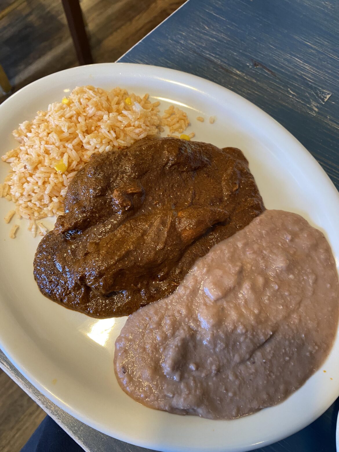 Mole chicken lunch special from Cocina