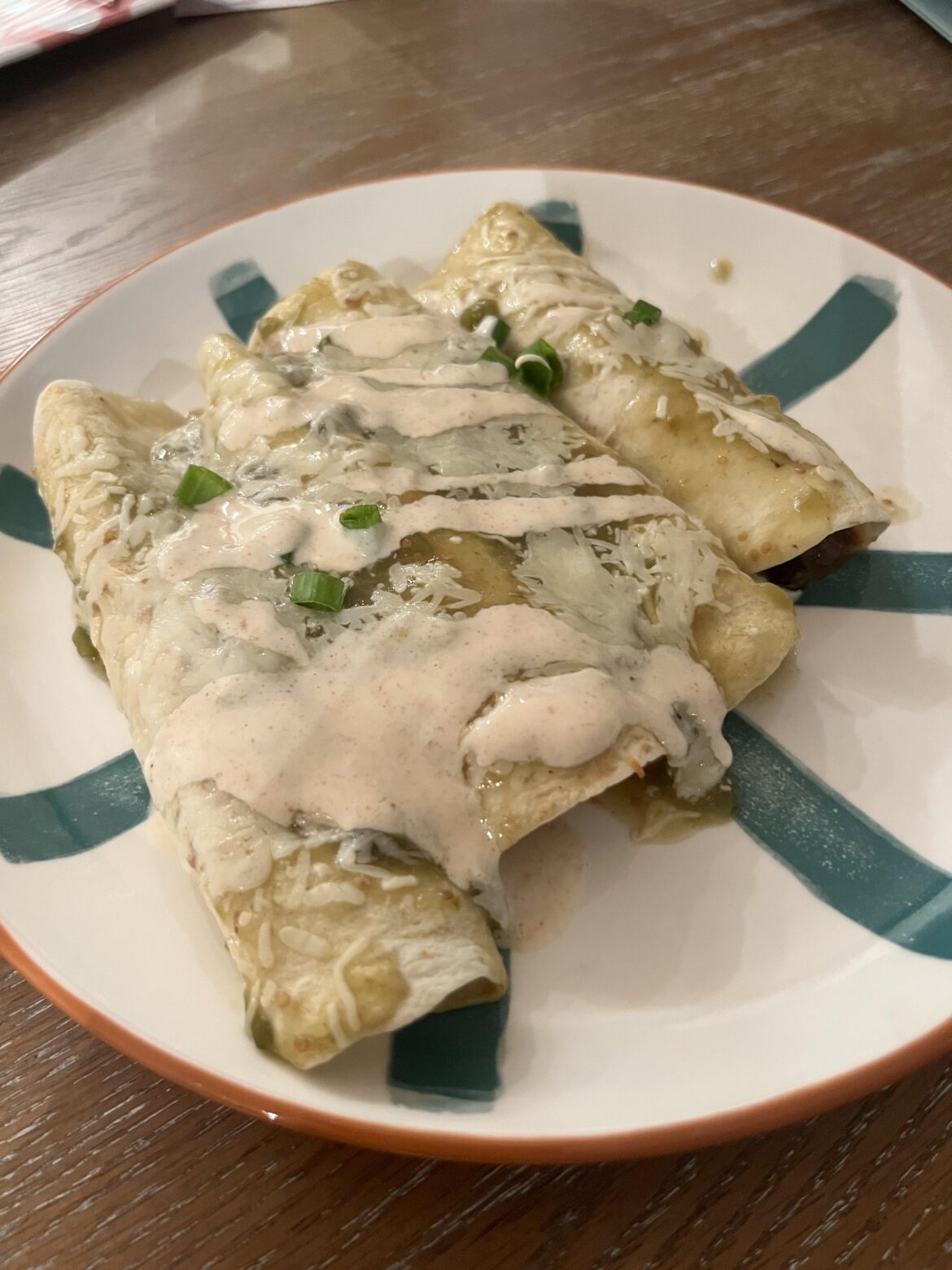 salsa verde enchiladas (veggie)