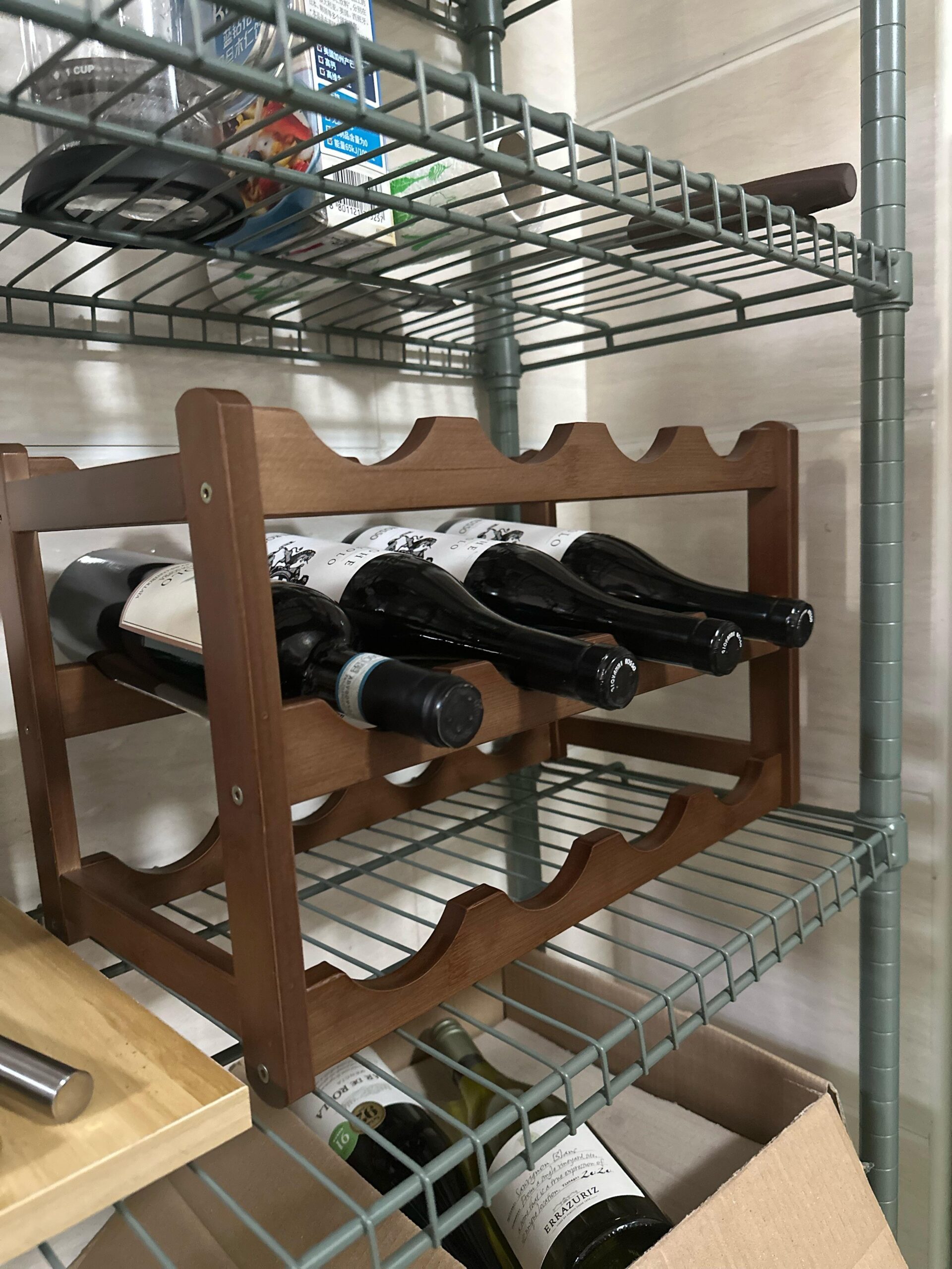 Wine rack is slightly tilted down. Is it okay for short term (less than ...