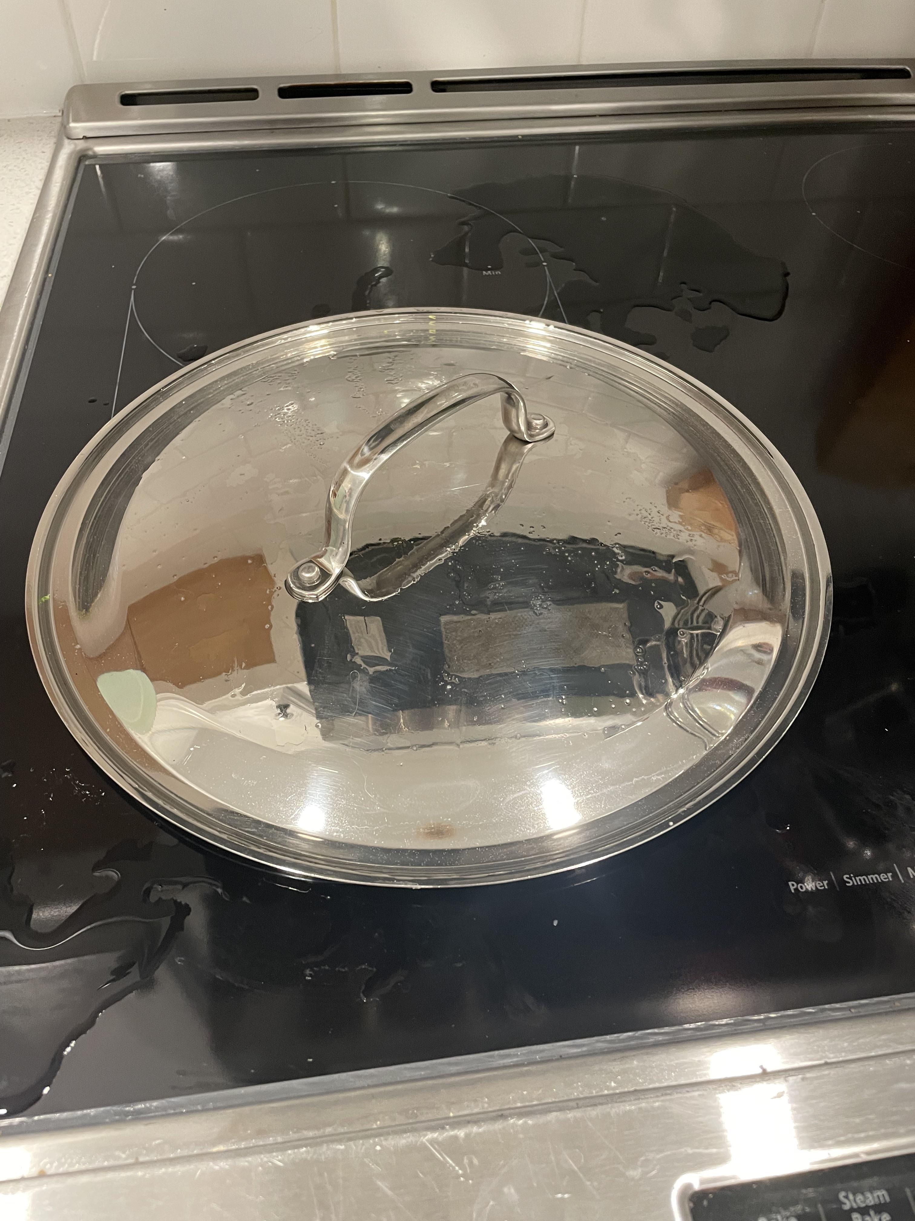 Suctioned on after putting a hot lid on glass stovetop. Anyone know how
