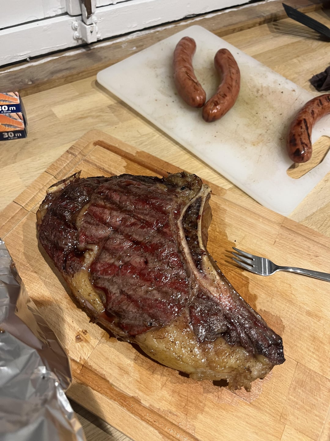 Bone in ribeye aka Côte de bœuf on the er Smokefire EX4 Dining and