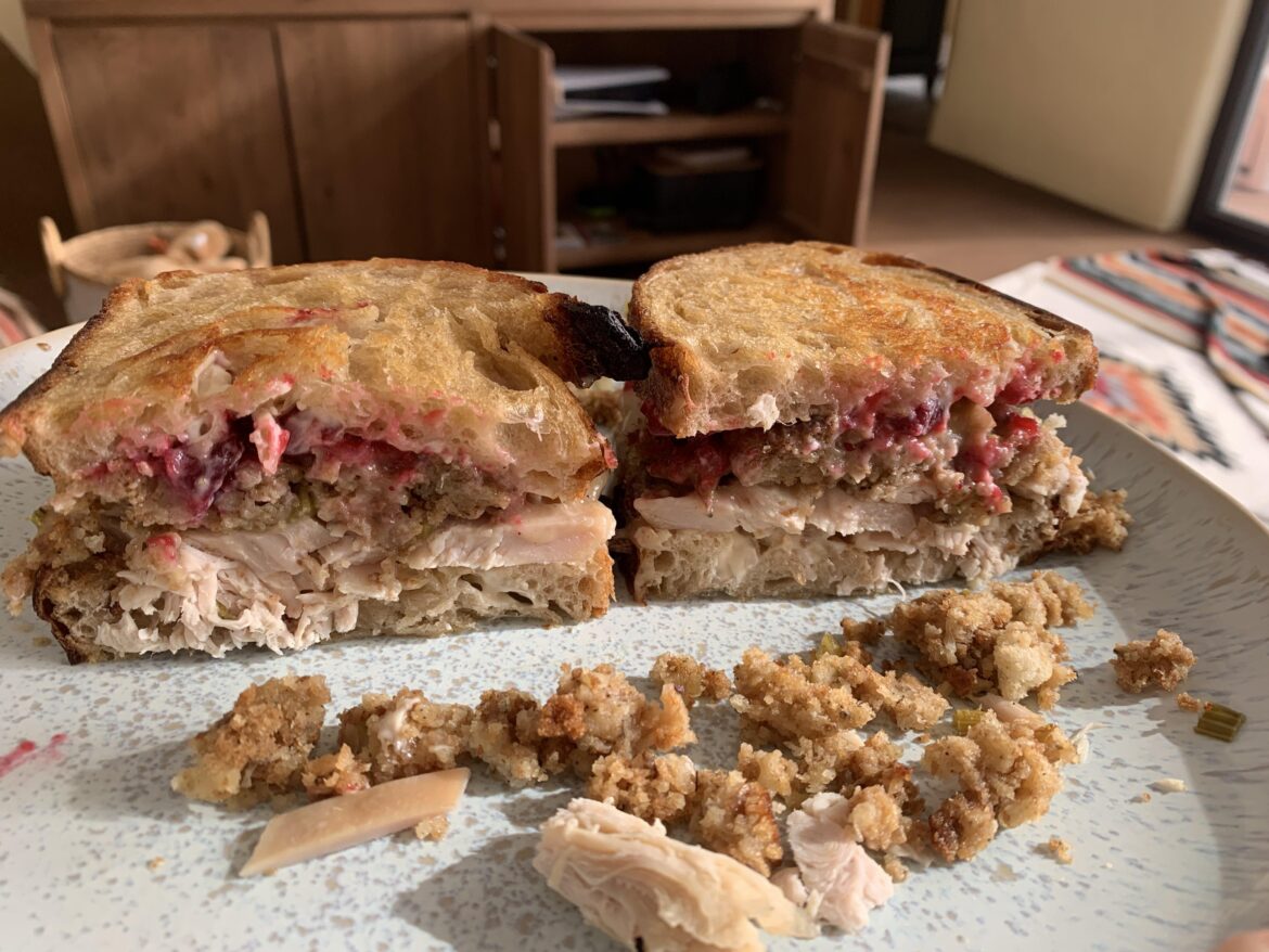 Turkey leftovers on sourdough