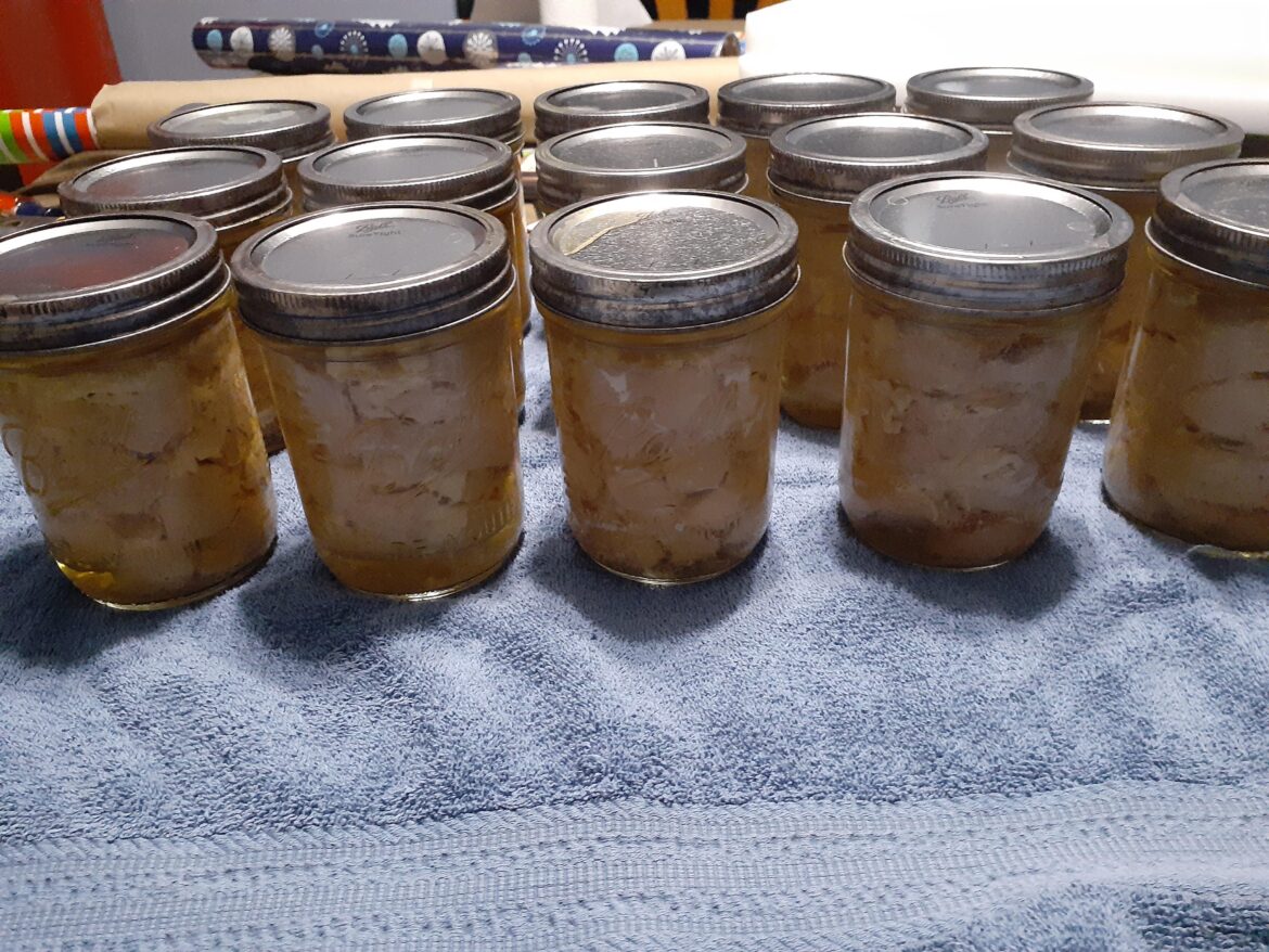 Raw packed chicken per the nchfp website. Love having this on the shelf.