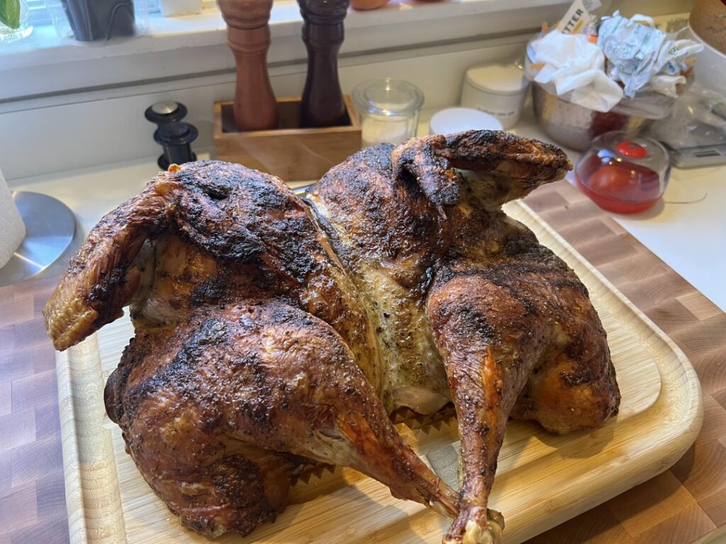 Kenji’s serious eats Sausage Sage Stuffing and his NYT Spatchcock Mayo Turkey