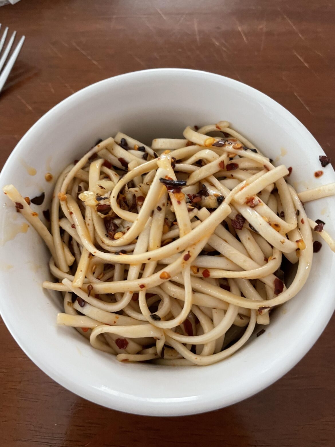 Chili oil udon noodles