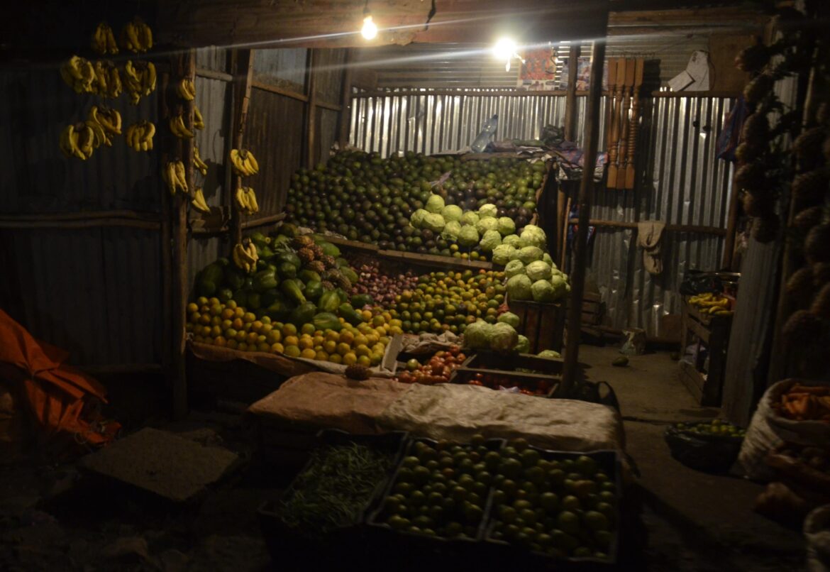 Fruits and veggie corner shop in Addis Ababa, Ethiopia :)