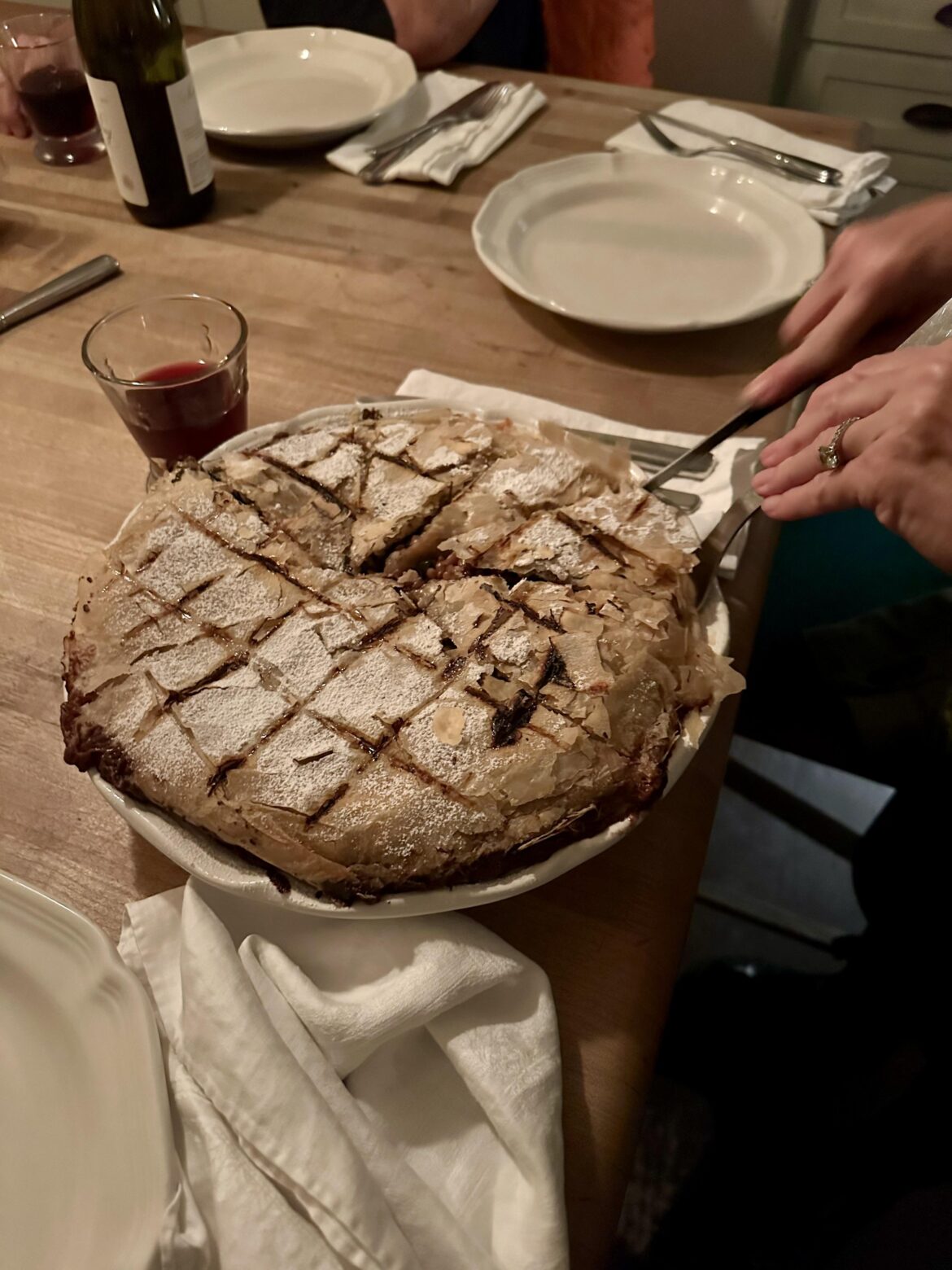 Chicken Pastiila last night - Ottolenghi recipe, very delicious.