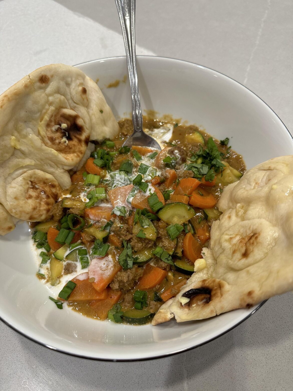 Spicy coconut turkey curry soup