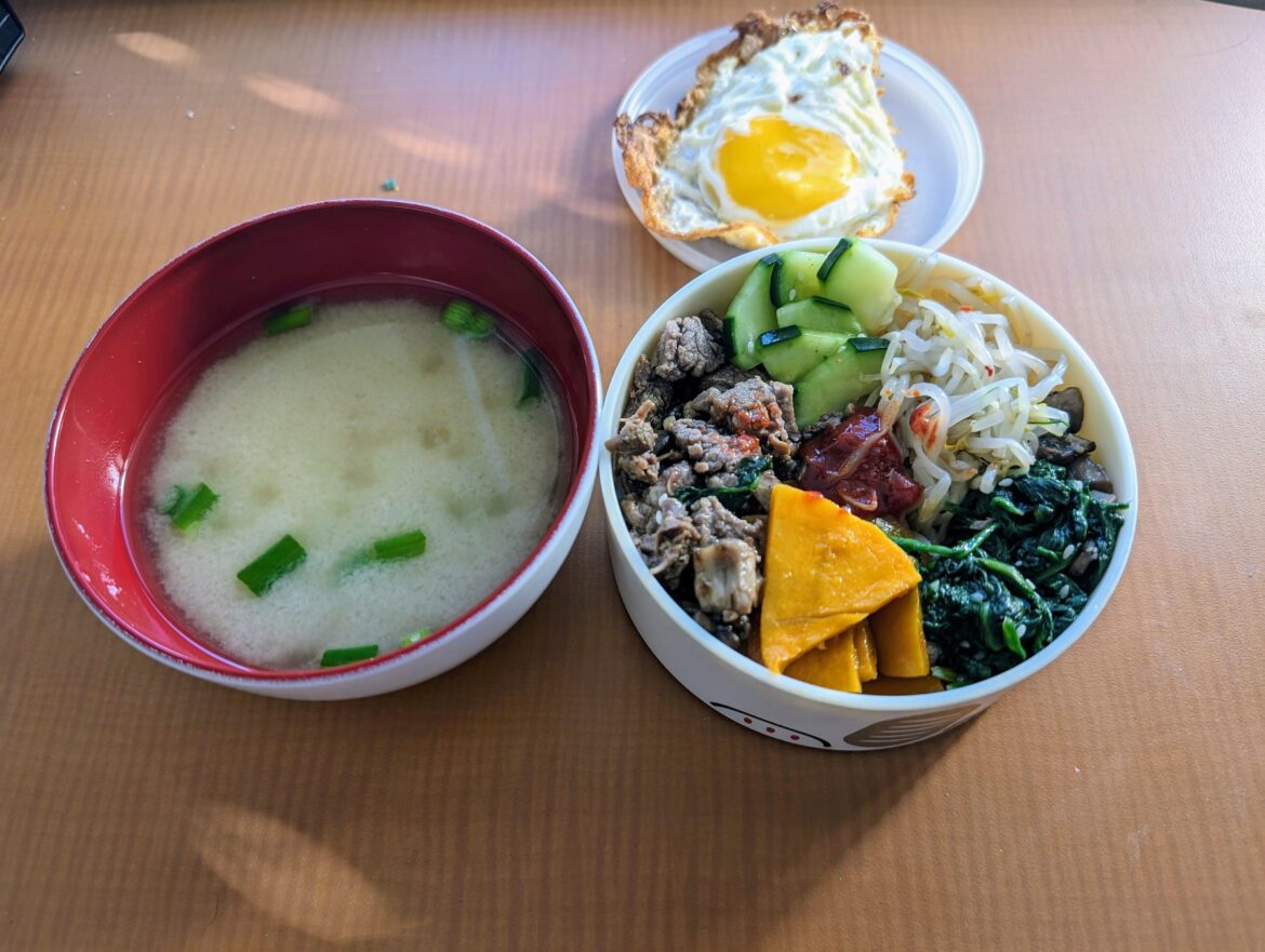 Bibimbap and miso soup in my new soup bento box