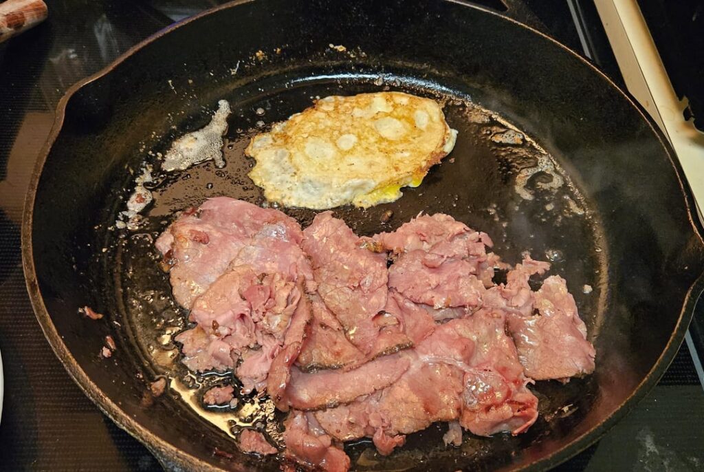 Pastrami, egg and cheese bagels. Good morning!