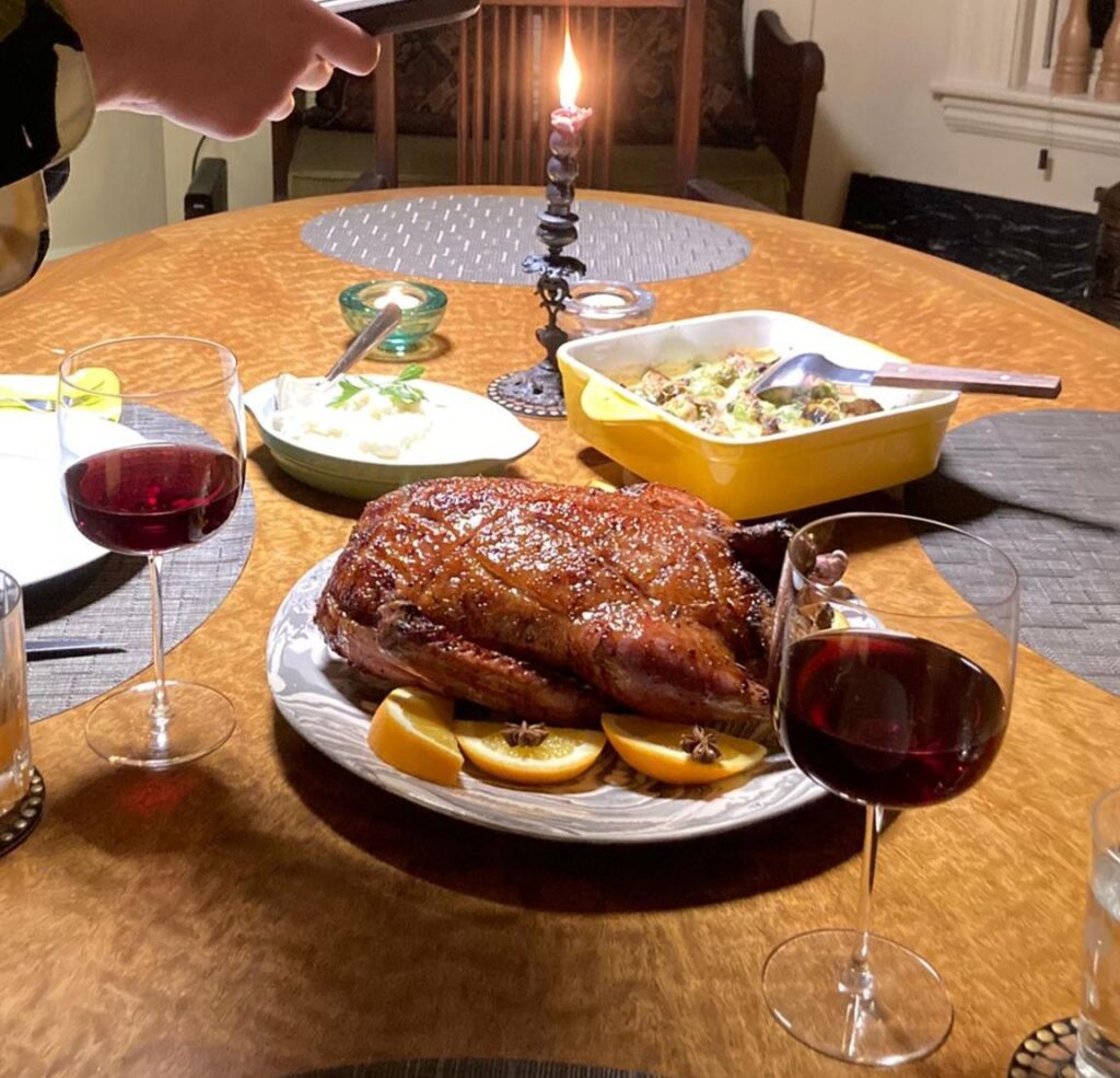 4 day dry brined duck with apple cider glaze