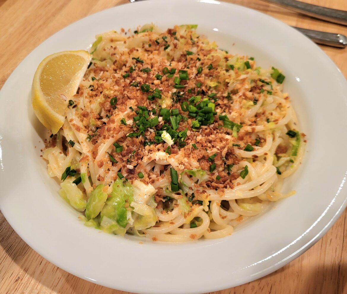 Lemony Brussels Sprouts Spaghetti