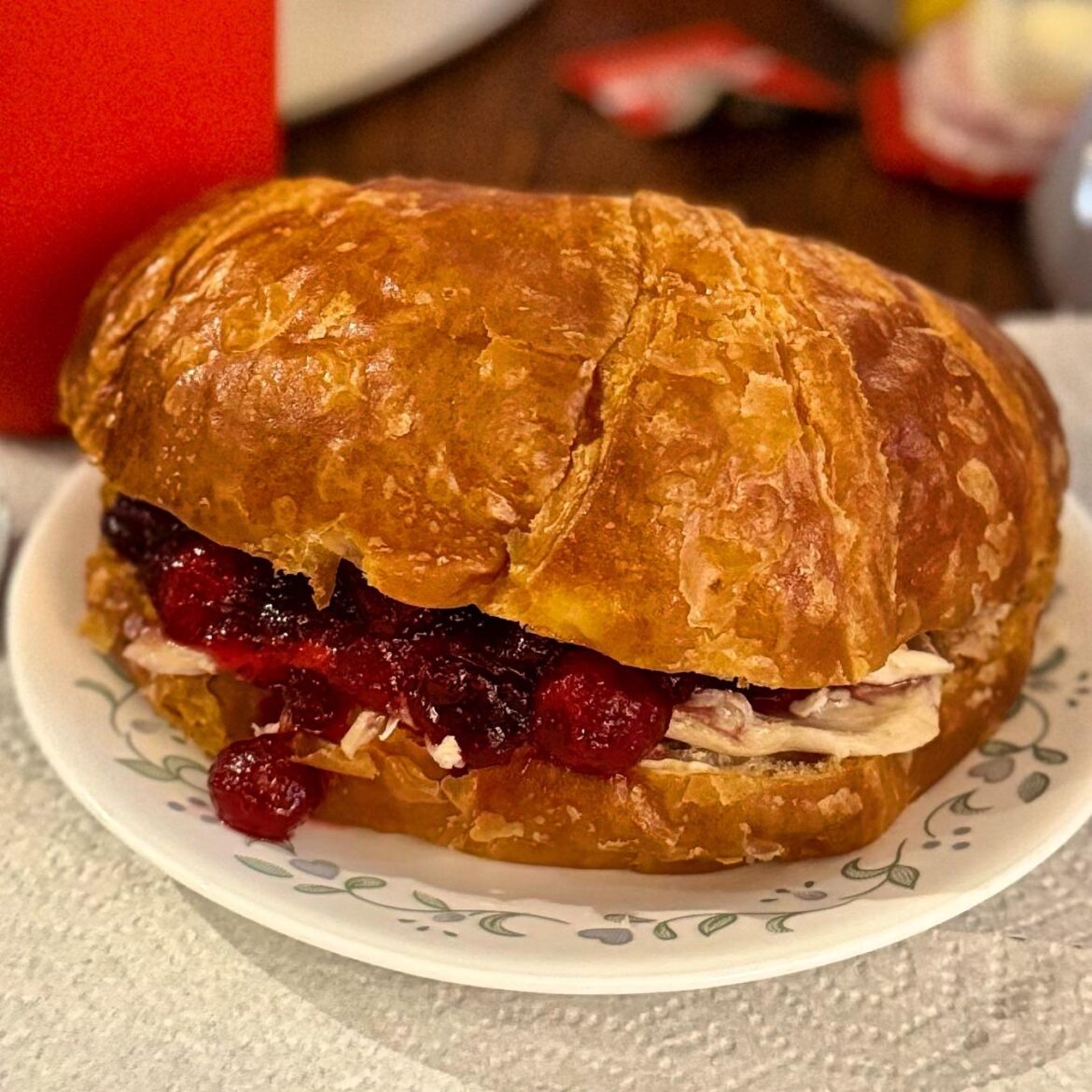 Turkey Leftovers on Croissant