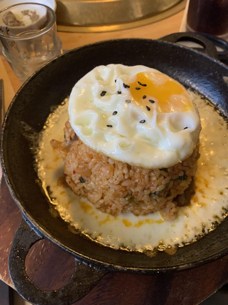 Beef with kimchee fried rice