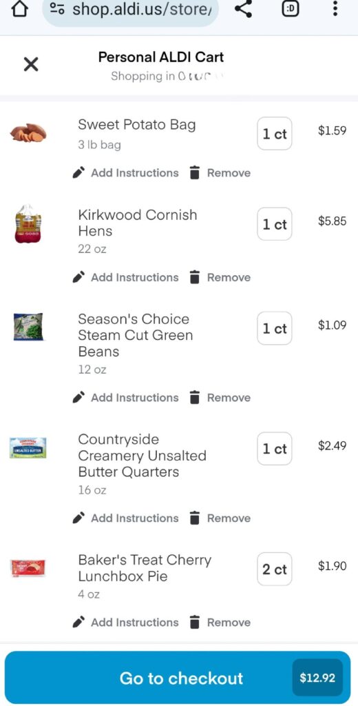 $13 Thanksgiving Dinner for 2 people