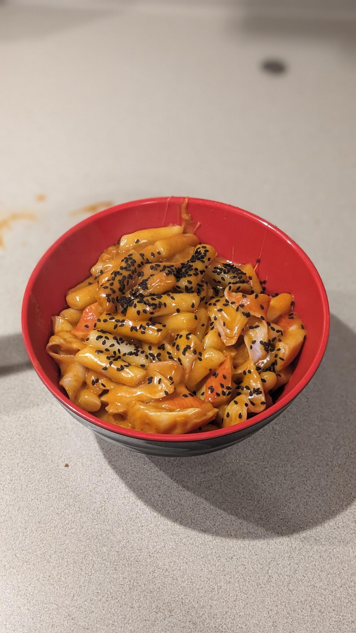 Cheesy tteok with imitation crab