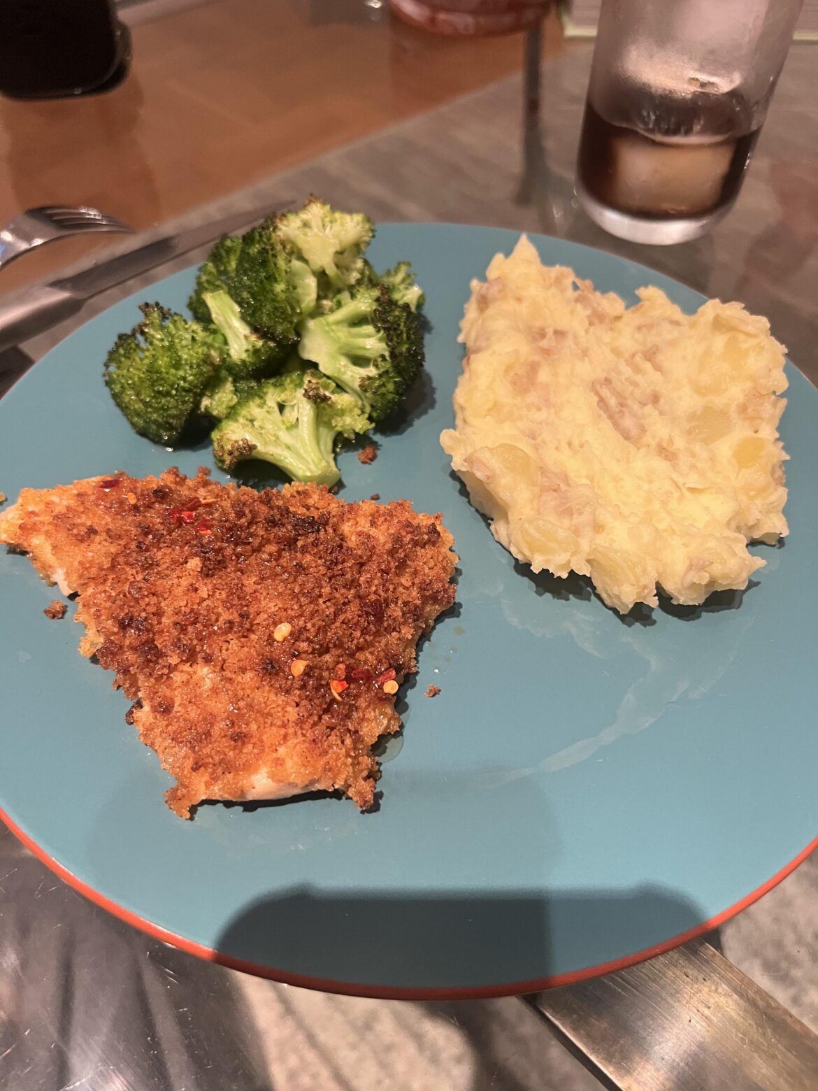 spicy maple chix - wish I had sweet potato mash!