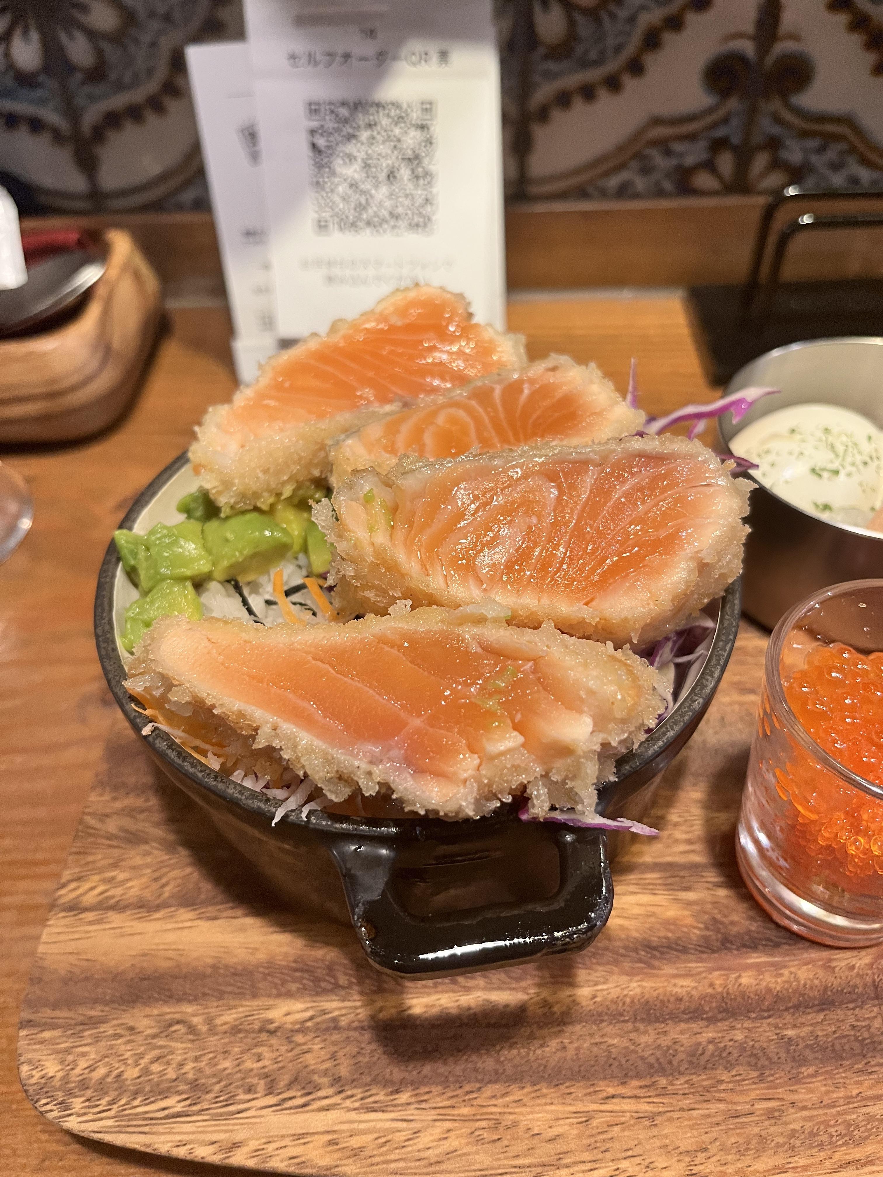 [i ate] salmon katsudon Dining and Cooking