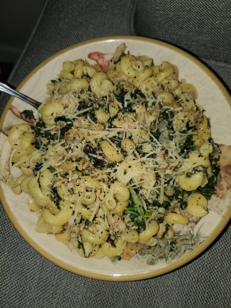 Creamy Chicken Sausage and Kale Cavatappi