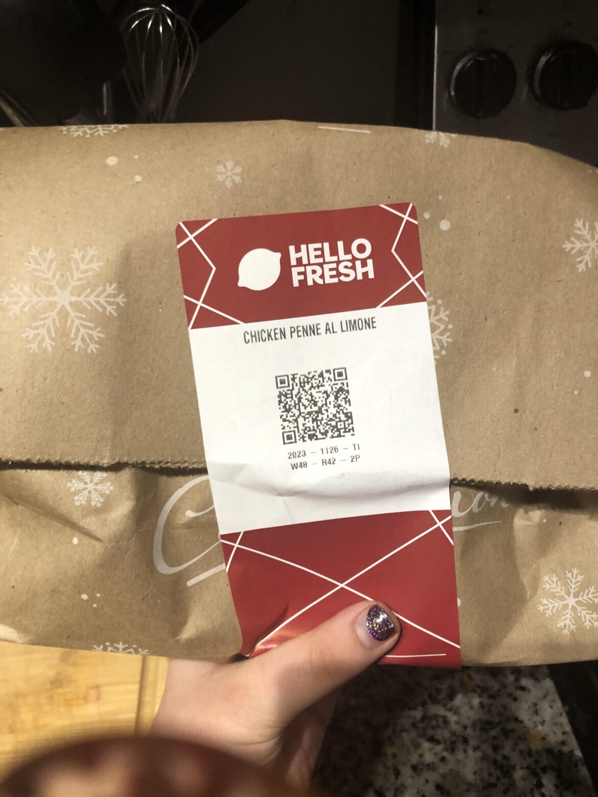 HelloFresh put snowflakes on my meal bags this week ❄️❄️