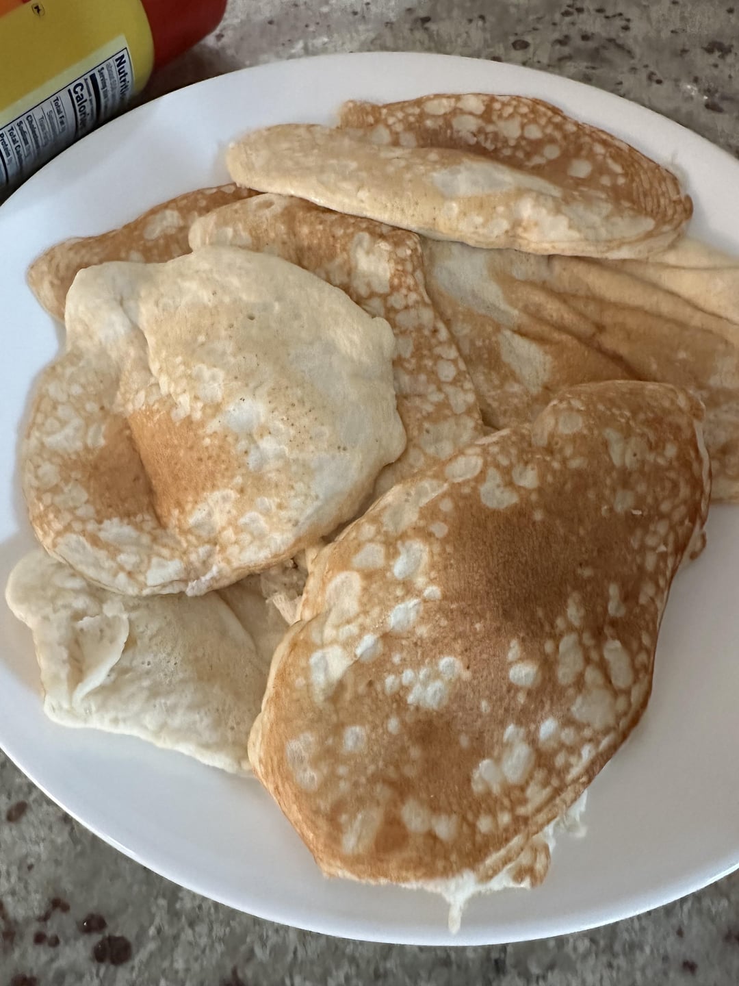 Oat Fiber (not oat bran) pancakes= 130 calories for entire recipe