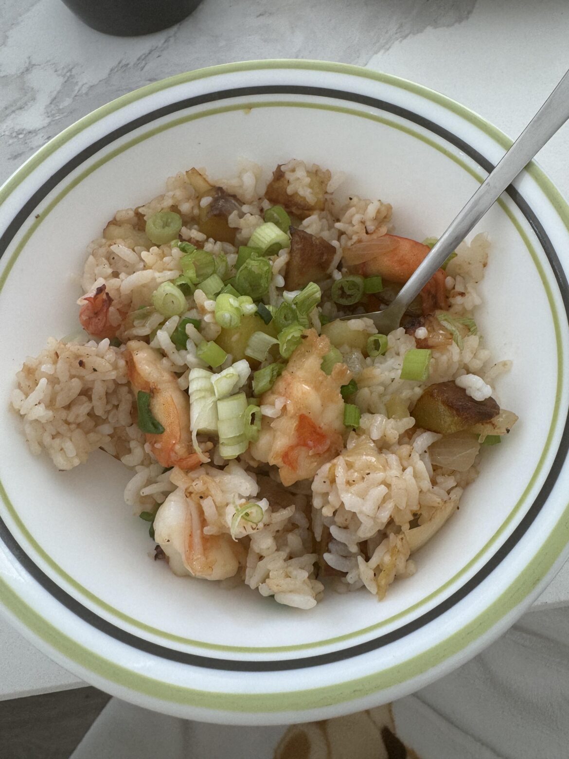 Made shrimp fried rice this morning ☺️💗