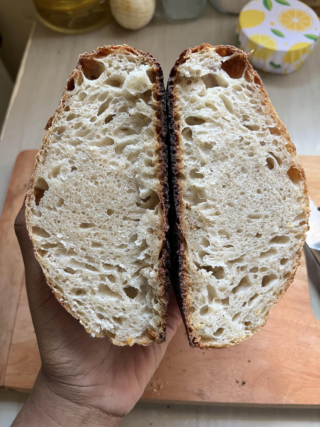 Finally attempted my first sourdough loaf! Advice on gummy texture