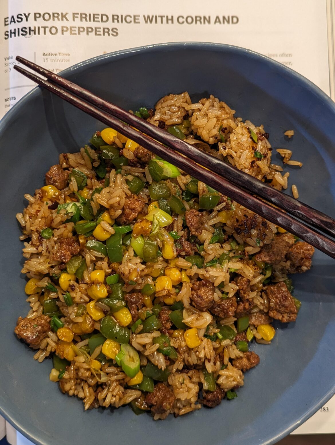 The Wok Weekly #72: Easy Pork Fried Rice w/ Corn and Shishito Peppers