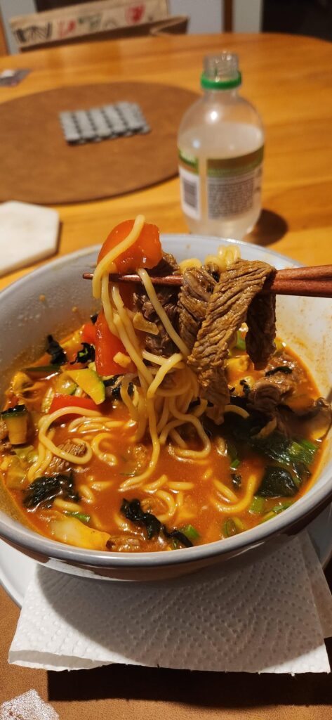 Korean beef gochujang noodles