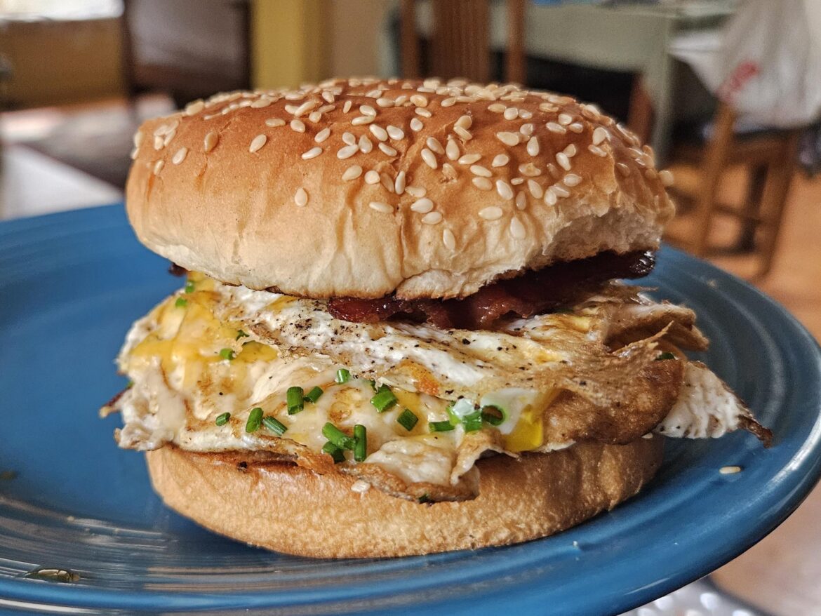 Bacon egg and cheese I made today