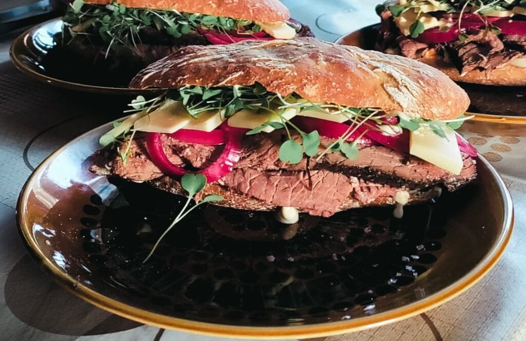 Roast beef sandwich at cottage