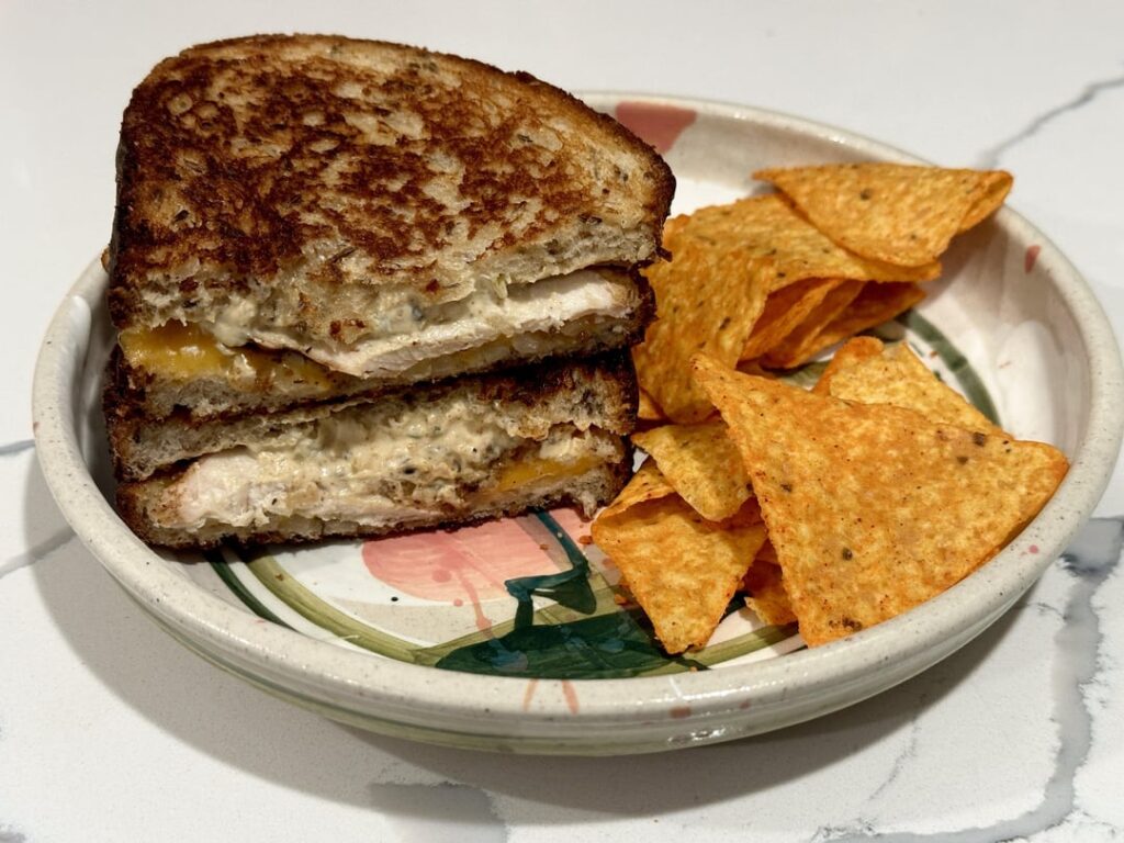 grilled chicken tacos last night. grilled chicken cheese today.