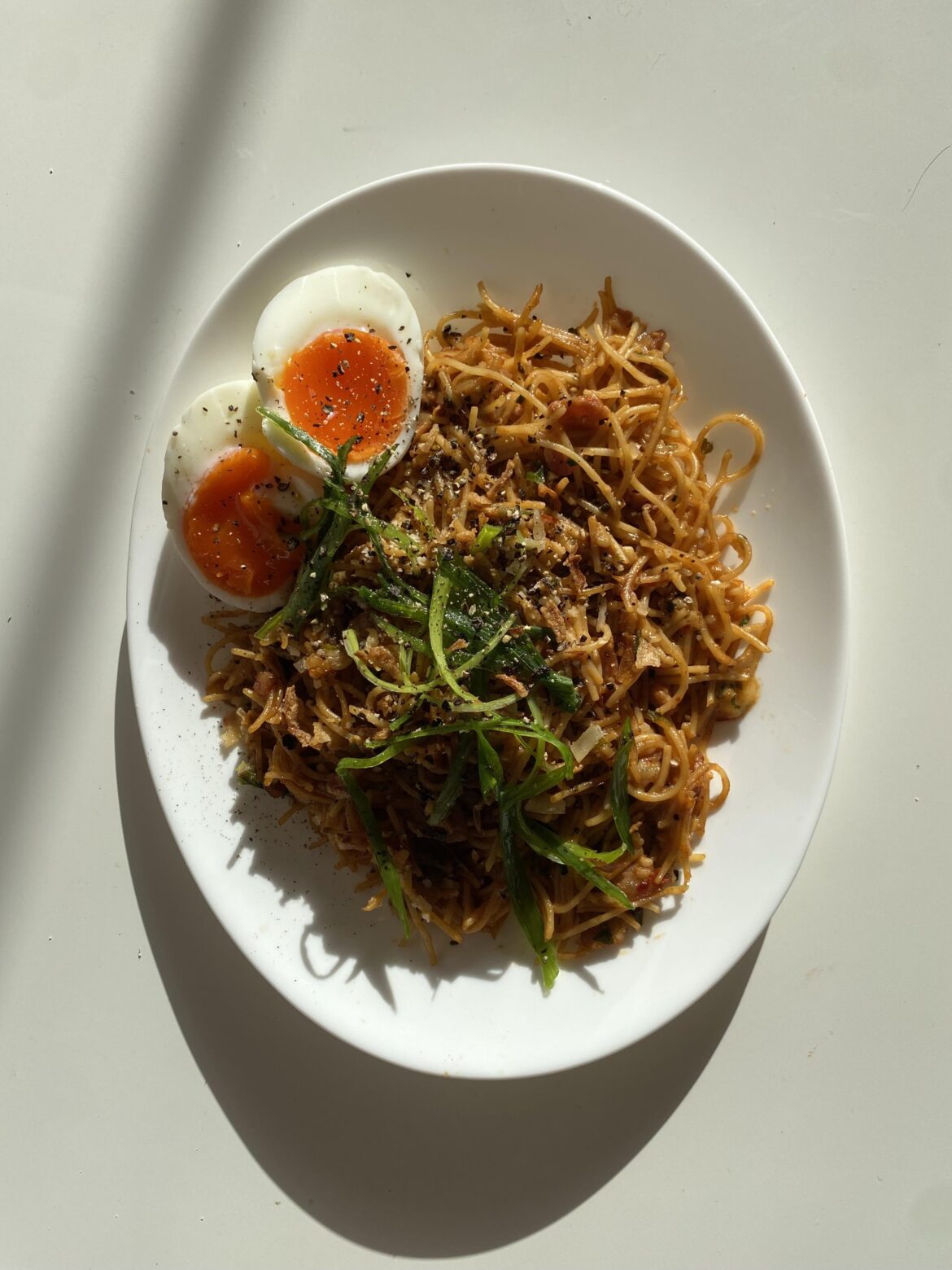 Angel hair is heretical but the egg is perfect