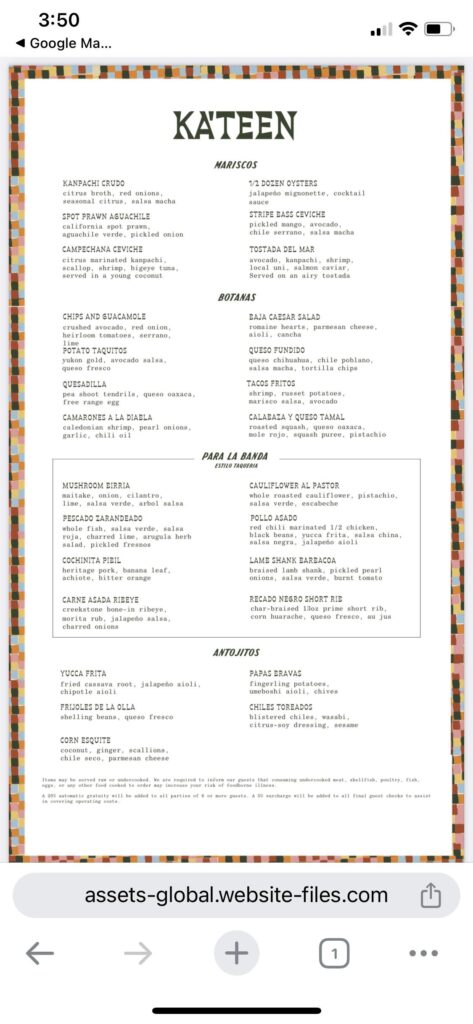 Increase in restaurants not listing their prices on their website?