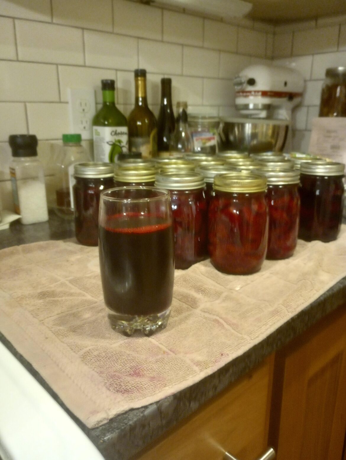 Pickled beets from the garden, and a big glass of chilled beet juice!