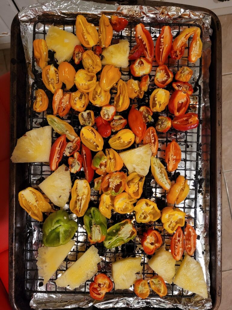 Very simple roast pepper hot sauce.