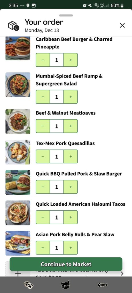 I have a complaint about the menu for the week of December 18