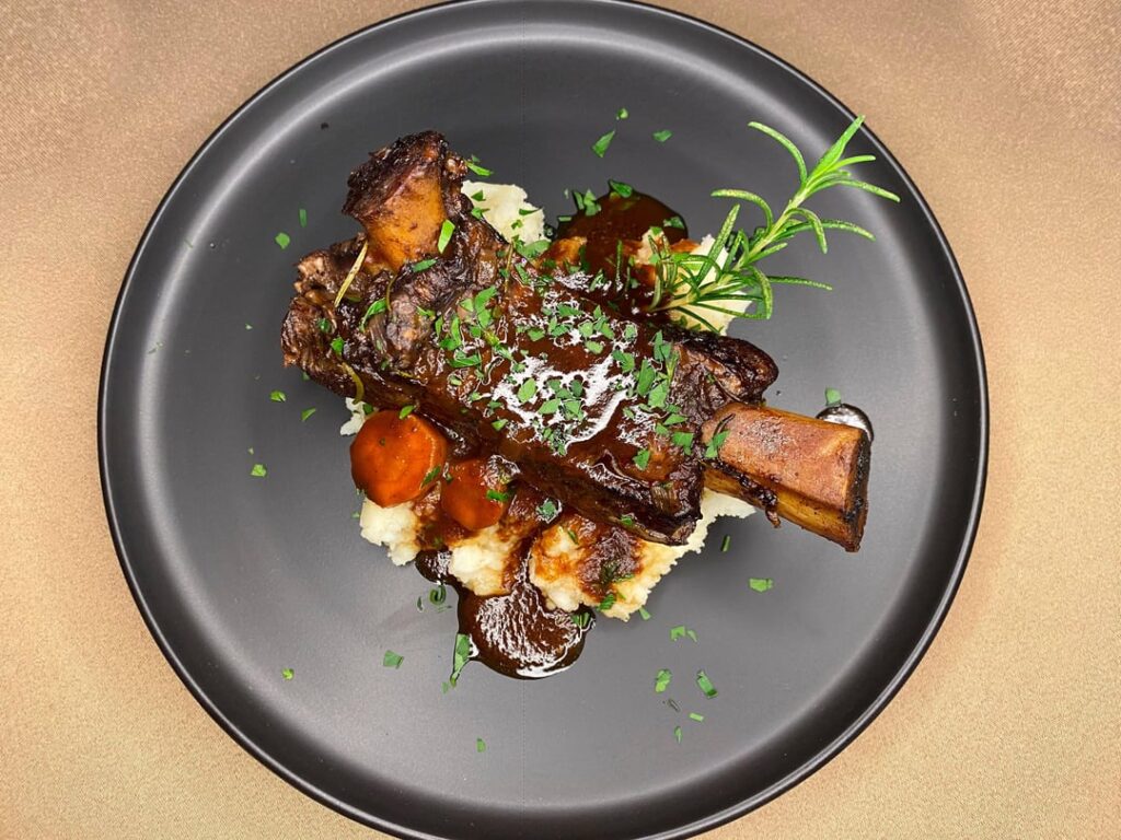 Wine-braised beef short ribs