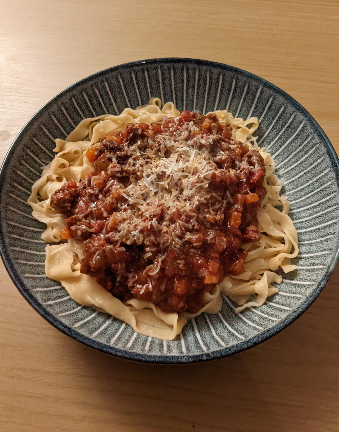 Slow cooker bolognese and homemade tagliatelle