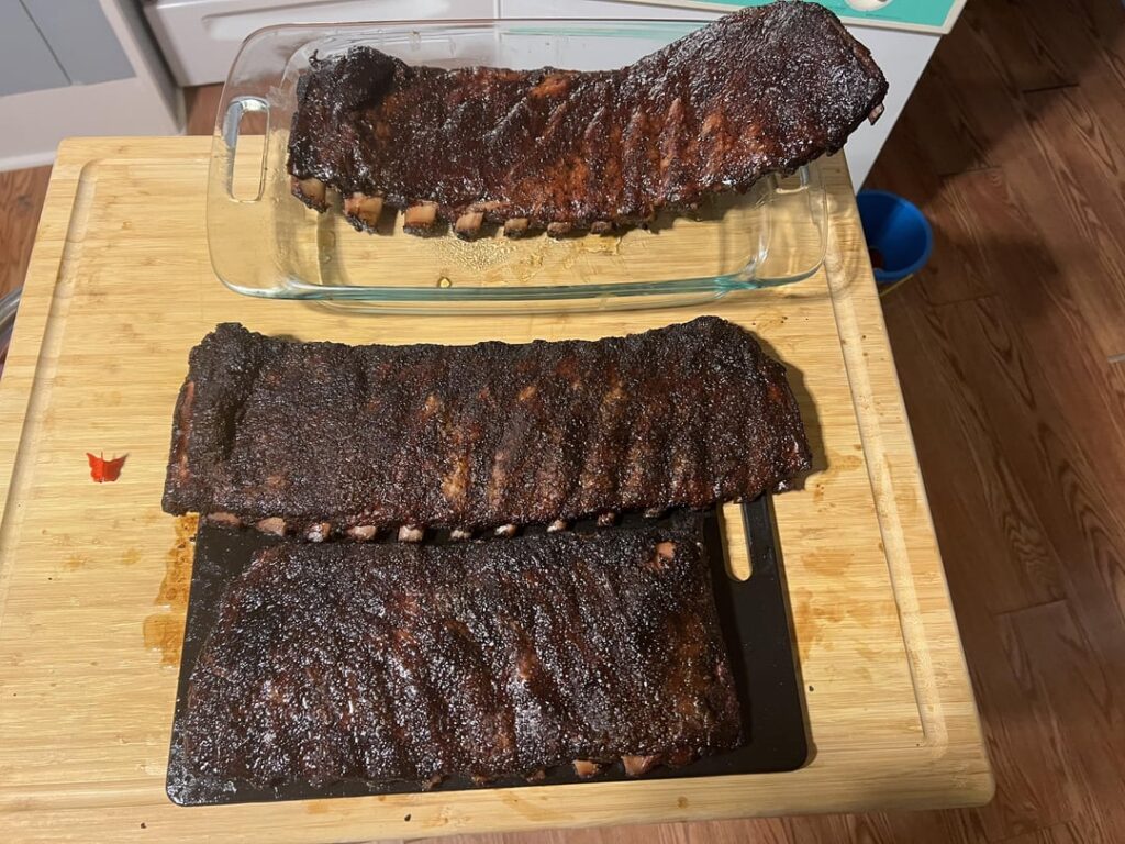 First cook on a new offset. Spare ribs.