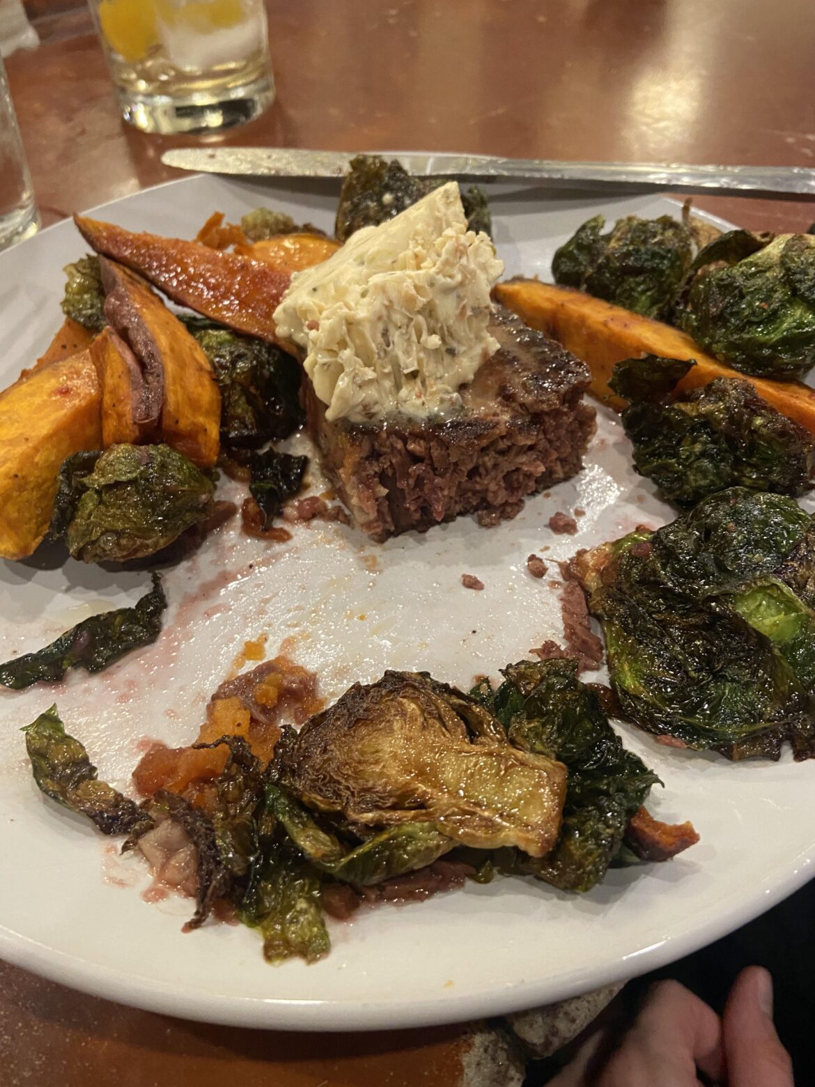 Entirely plant based steak dinner