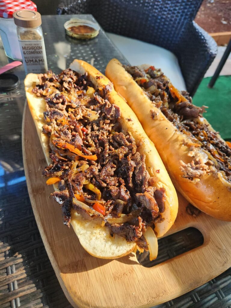 1lb shaved ribeye cheesesteaks.